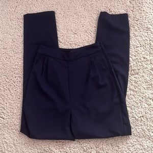 Lulus Kick It Navy Blue High-Waisted Trouser Pants